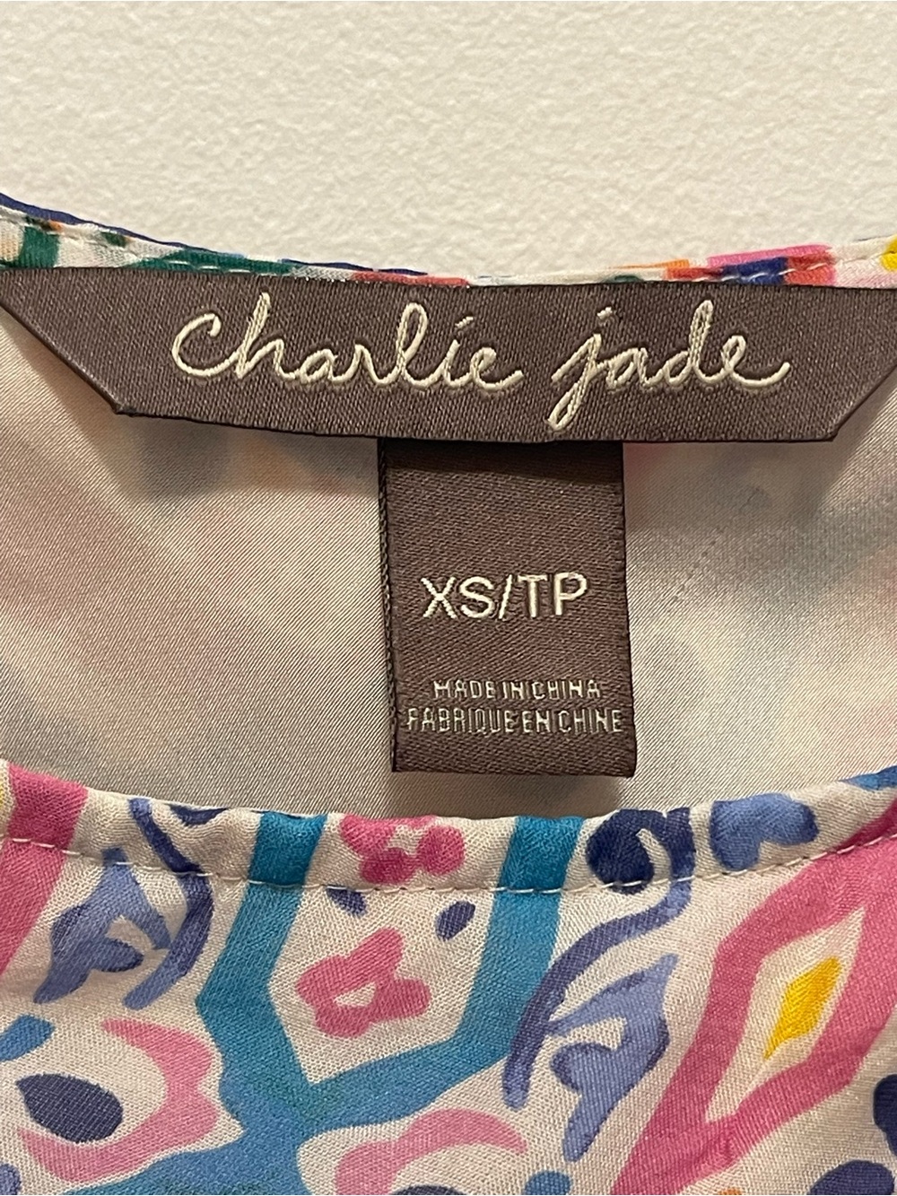 charlie jade One-Shoulder Tile Print Dress in Pink, Blue, Green, Orange, Brown - Picture 5 of 6